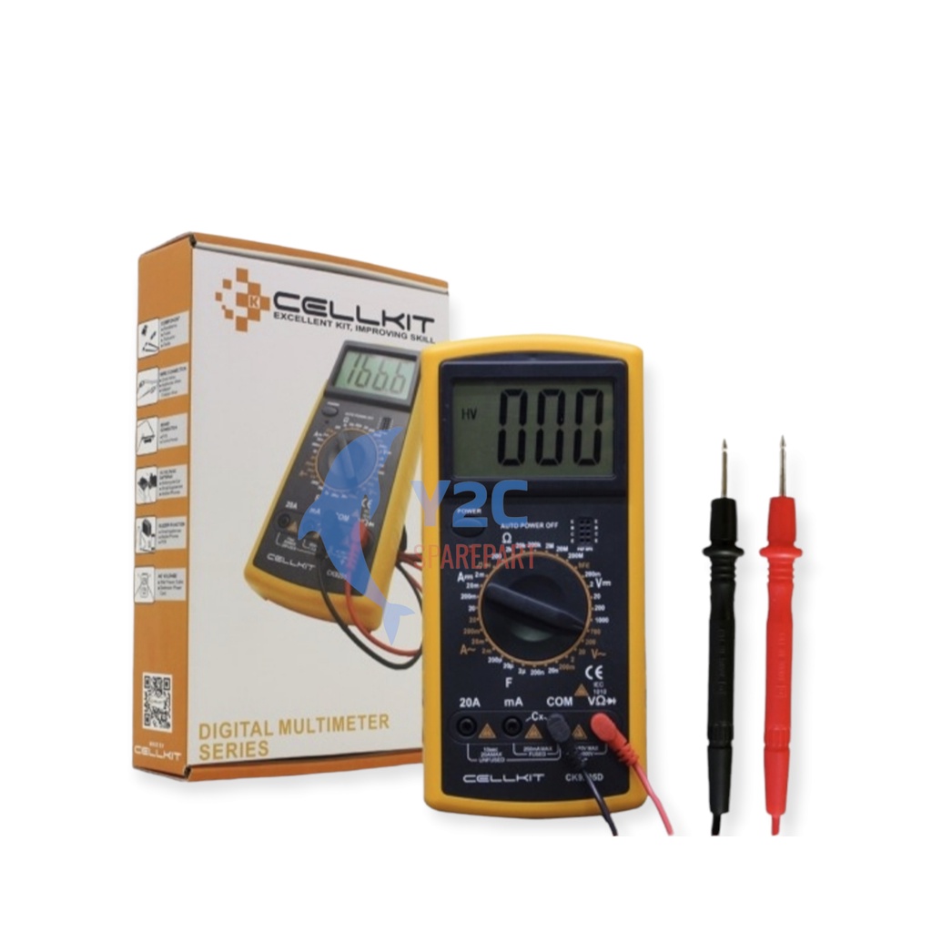 MULTITESTER DIGITAL CELLKIT 9205D / AVOMETER / TOOLS / ALAT SERVIS SERVICE HP LENGKAP TERLENGKAP TERMURAH