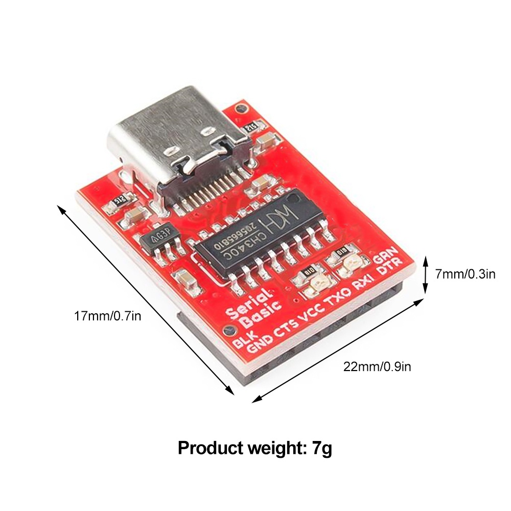 USB TYPE-C to TTL CH340C DC 5V / 3.3V Serial Port Module Development Board