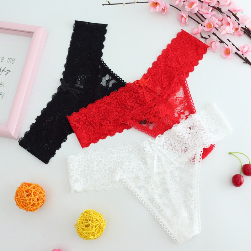 Celana dalam Sexy Transparan G-string Lace Celana thong Wanita (Bisa Pilih Size/Wnrna Random) C185