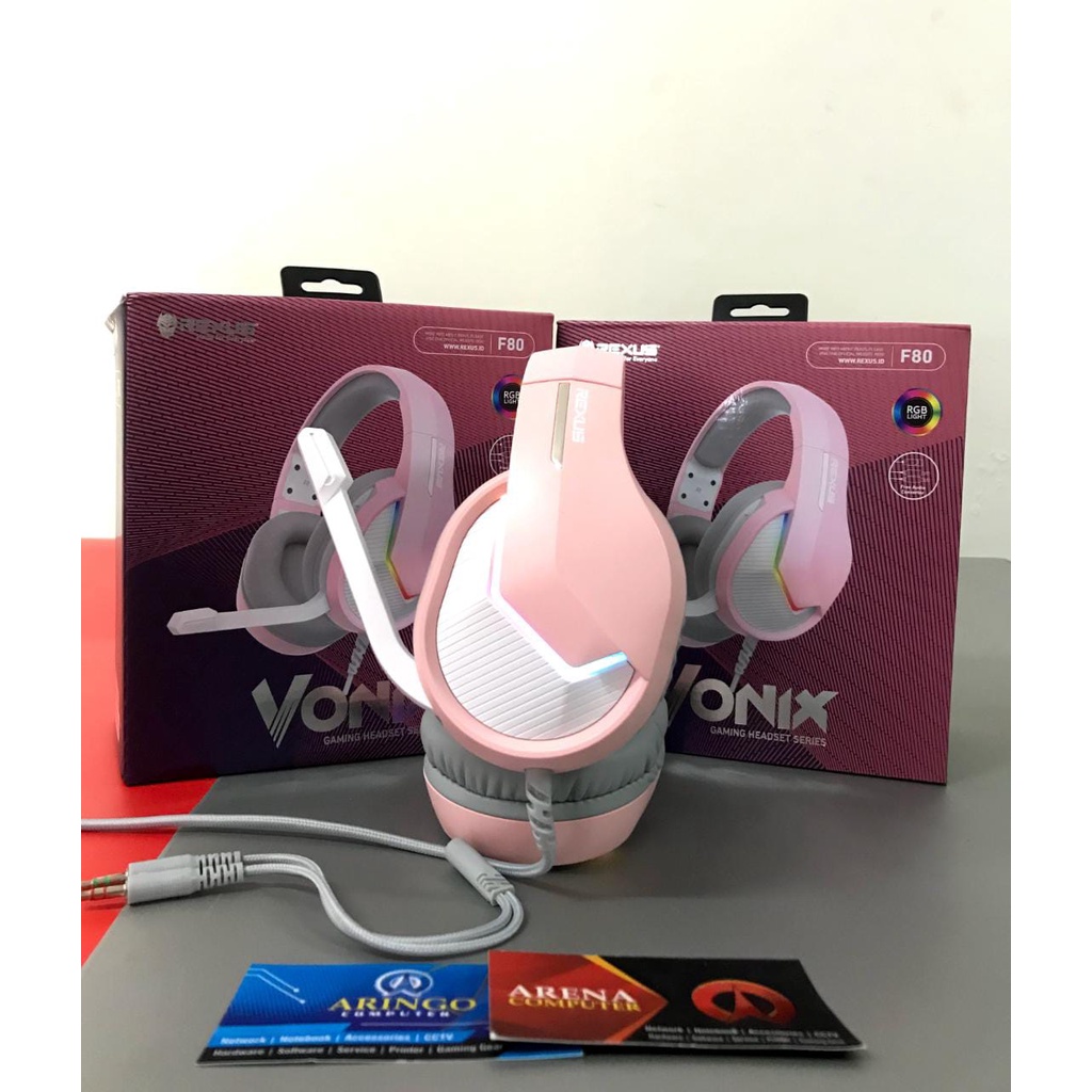 Headset Rexus GAMING RGB VONIX F80 PINK