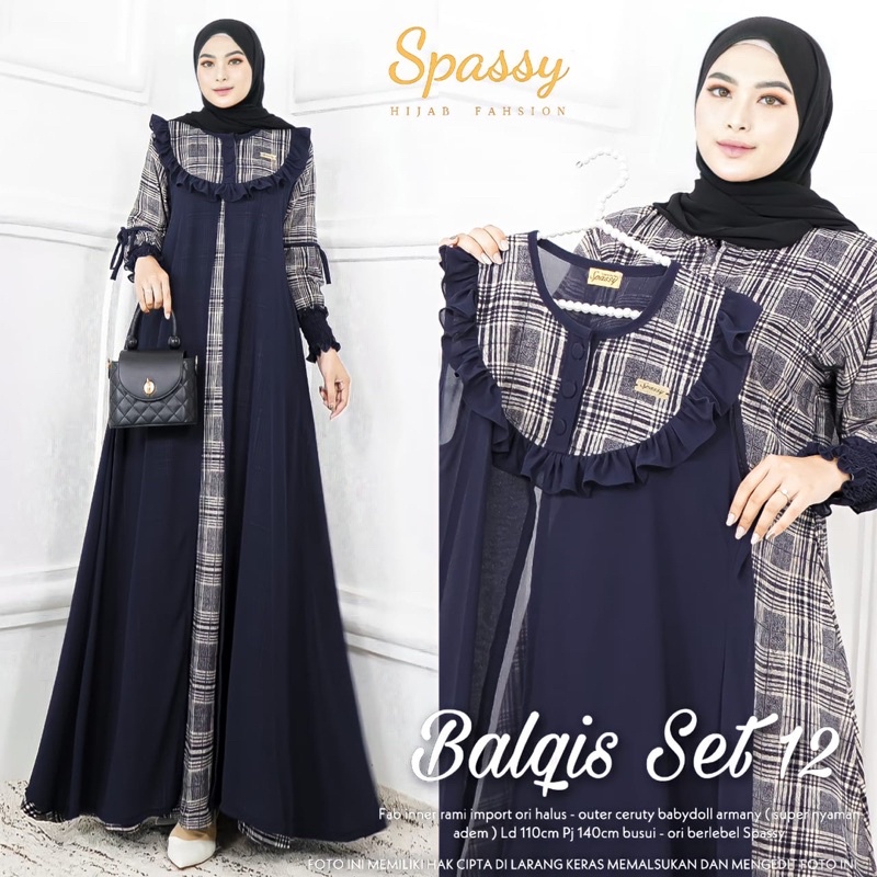 [[ BISA COD ]] TIDAK ORI UANG KEMBALI - ORI BERLABEL SPASSY - BALQIS 12 | GAMIS SPASSY ORI