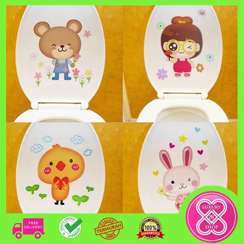 Stiker Dudukan Toilet Motif Lucu/ Stiker Serbaguna Kaca Lemari Kulkas Motif Lucu