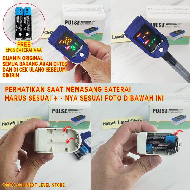 Oximeter Fingertip LK87 ORIGINAL - FREE BATERAI - Oxymeter Oksigen