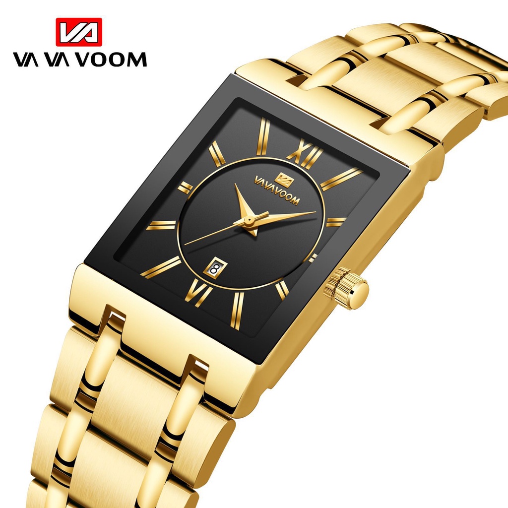 Jam Tangan Pria Analog Date VAVA VOOM 2431 Stainless Steel Original Anti air 3 atm + Free BOX