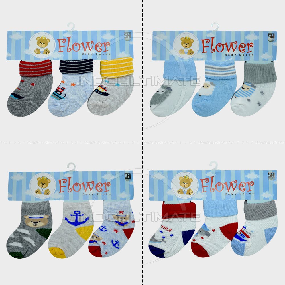 3 Pasang KAOS KAKI BAYI 0 BLN - 12 BLN / KAOS KAKI BAYI / KAUS KAKI BAYI / KAUS KAKI ANAK /KK-01
