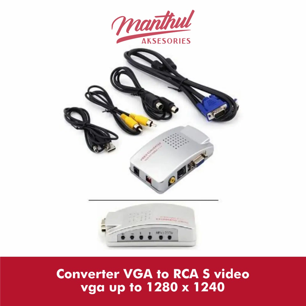 Converter VGA to RCA S video vga up to 1280 x 1240