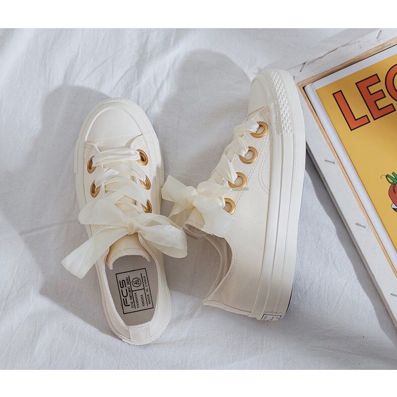 IDEALIFESHOES Sepatu Wanita Sneaker Kanvas Pita Santin Low Top Import Casul Shoes Casual Korea Style Murah PITA