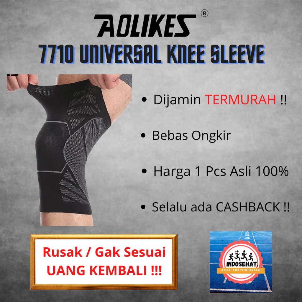 AOLIKES 7710 Premium Knee Sleeve Stylish Kneepad Brace Support - Deker Pelindung Lutut Kaki Olahraga