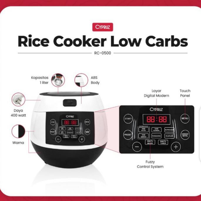 NEW / Cyprus RC-0500 Rice Cooker Diabetes Rendah Gula | Majic Com Low Carbo / BERKUALITAS