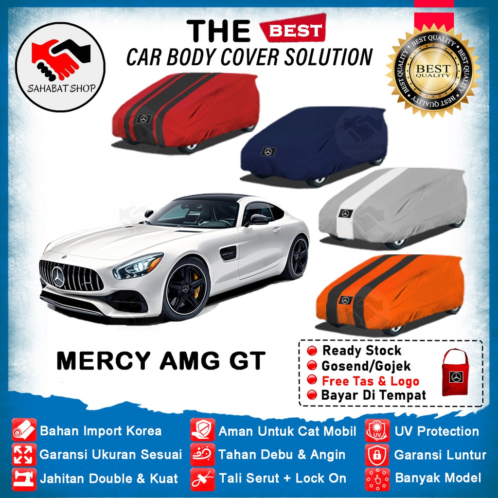 Sahabat Body Cover Mobil Mercy AMG-GT / Sarung Penutup Mercedes Benz AMG GT Outdoor 2015 2016 2017 2018 2019 2020 2021 / Tutup Mantel Selimut Mantol Jas Pelindung Kerudung Kerodong Kelambu Terpal Sedan Mercy AMG-GT Anti Air Waterproof Model Biru