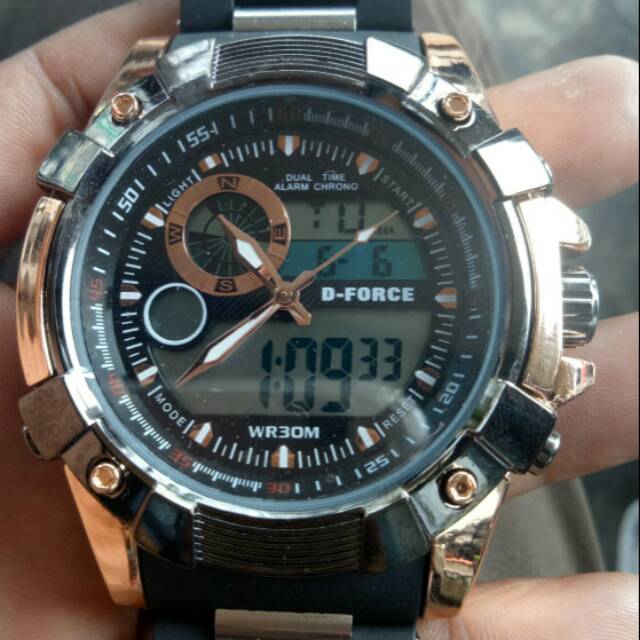 JAM TANGAN D FORCE. QUARTZ. ANALOG DAN DIGITAL.
