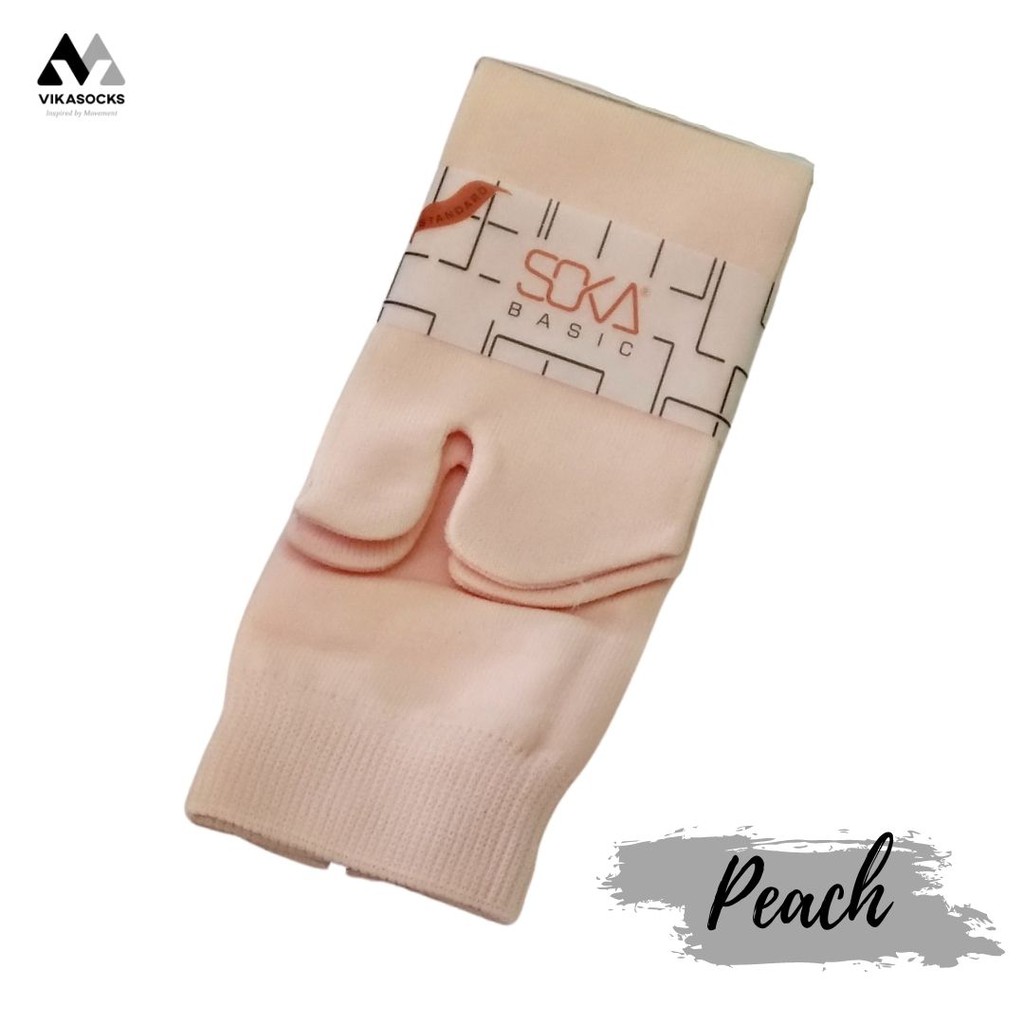 Kaos Kaki Soka Jempol Basic Wanita Hijab Muslimah Size M Pendek Warna Polos-M-Peach|OrangeMuda