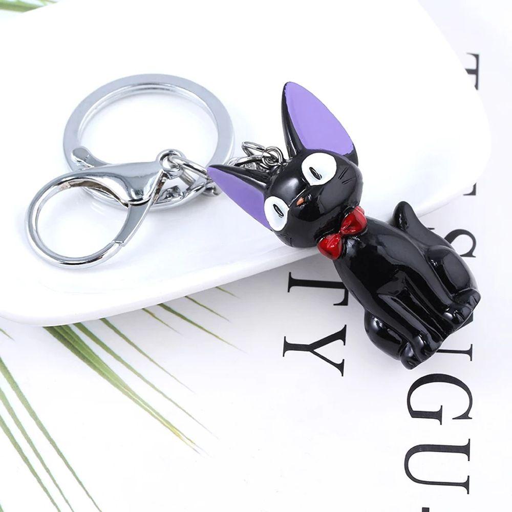 Agustinina Gantungan Kunci Kucing Perhiasan Pria Wanita Keyring Pendant Hitam Untuk Anak Action Figure