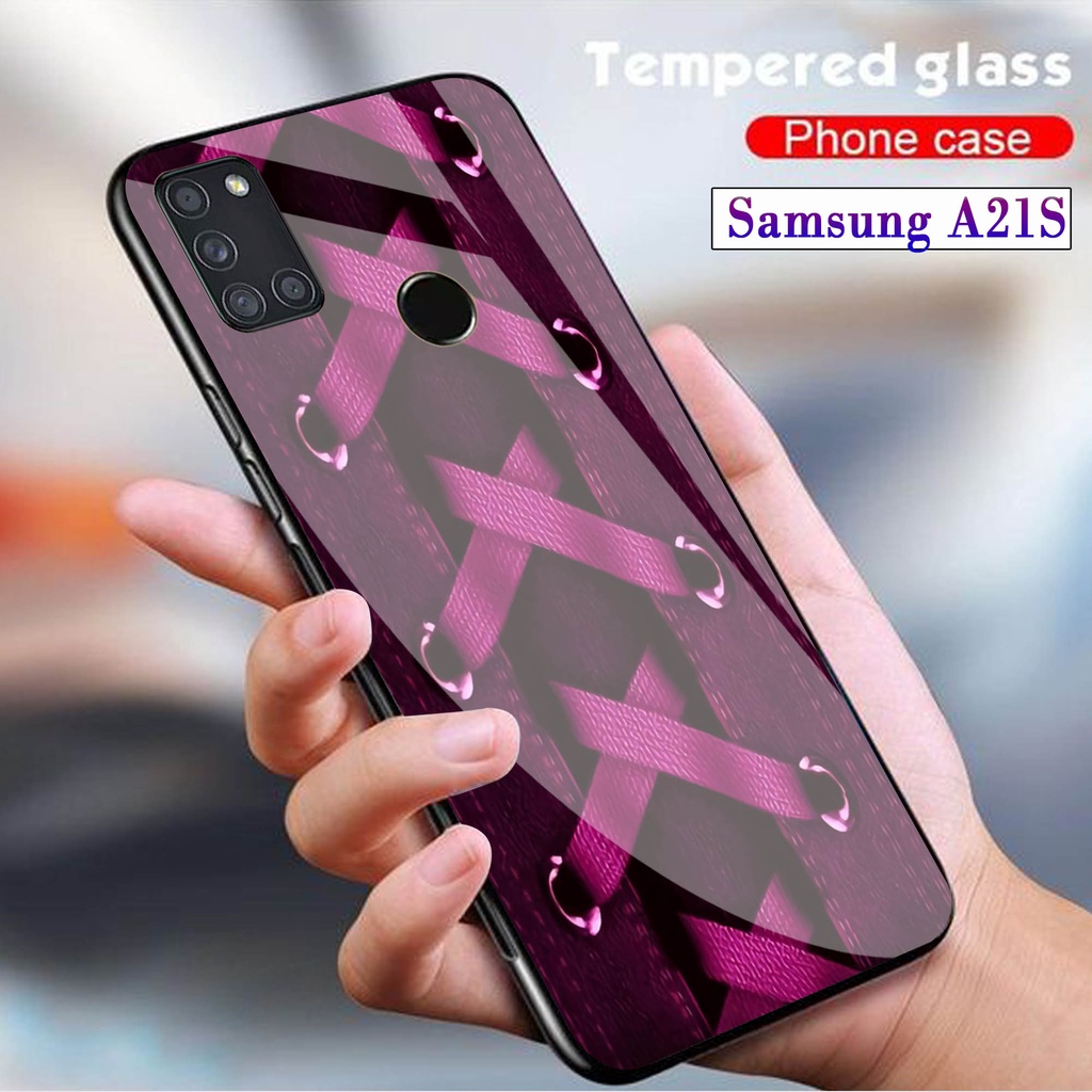 Softcase Glass Kaca SAMSUNG A21S - Case Hp Pelindung Handphone SAMSUNG A21S [ A67 ]