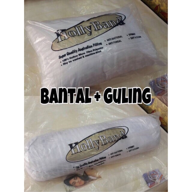 HARGA PROMO Paket sepasang bantal dan guling dacron merk HOLLYBAND