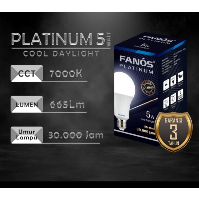 lampu LED fanos platinum LED 5 watt