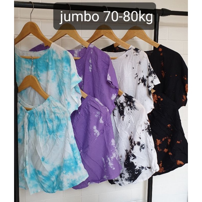 SETELAN BAJU TIEDYE BALI JUMBO/SETELAN BAJU BALI ADEM SEJUK/GRATIS ONGKIR BISA COD 