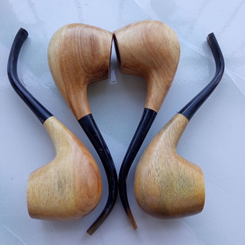 cangklong / pipa once steam tanduk bowl kayu sawo