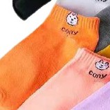 FAYES Kaos Kaki Line Brown / Kaos Kaki Ankle Cute / Kaos Kaki Sepatu Import U16-CONY ORANGE