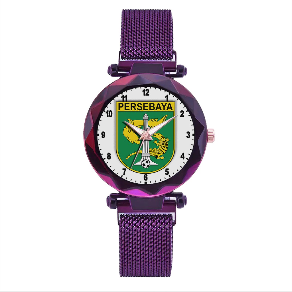 Jam Tangan Wanita Custom - Bonita PERSEBAYA MOTIF 3 Free Box &amp; Batre Cadangan