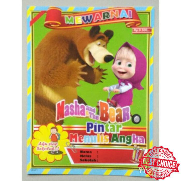 Buku Mewarnai Masha And The Bear Buku Aktifitas Anak Tk Paud Shopee Indonesia