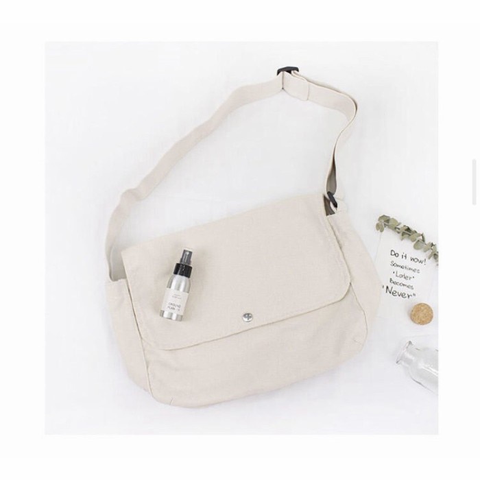 [Tas] Sling Bag Tas Selempang United Pria Wanita Canvas Vintage - Putih [Selempang]