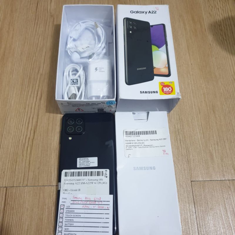 Samsung A22 RAM 6GB/128GB DUAL SIM NO MINUS fullset