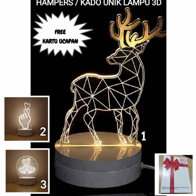 

Sale!!! Hampers Kado Unik Lampu Hias Tidur Dekorasi Meja Led 3D Light Lamp - Paling Dicari