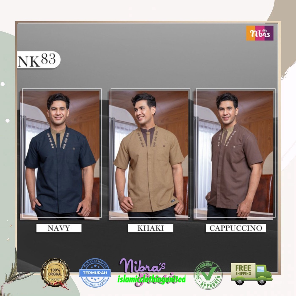 TERBARU NIBRAS NBRS KOKO PREMIUM  NK 083  NAVY KHAKI CAPPUCINO  KOKO DEWASA / BAJU MUSLIM / KOKO NBR