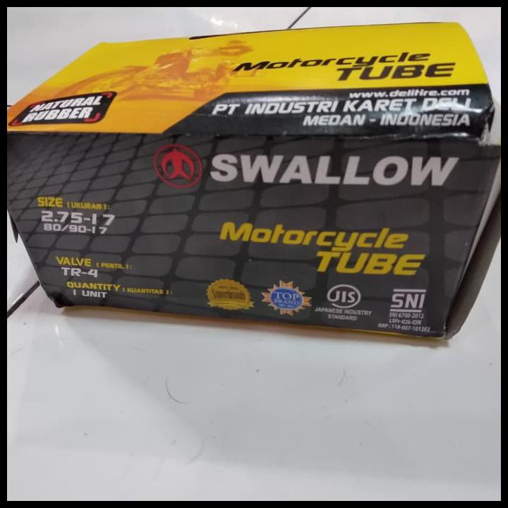 BAN DALAM MOTOR BEBEK 2.75 17 , 80/90 - 17 SWALLOW , BELAKANG REVO SUP