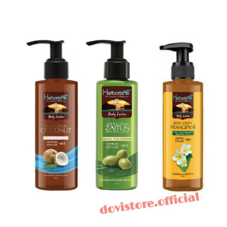 Herborist Body Lotion Zaitun | Coconut | Frangipani | Whitening UV Filter Herboris 145ml | Herboris