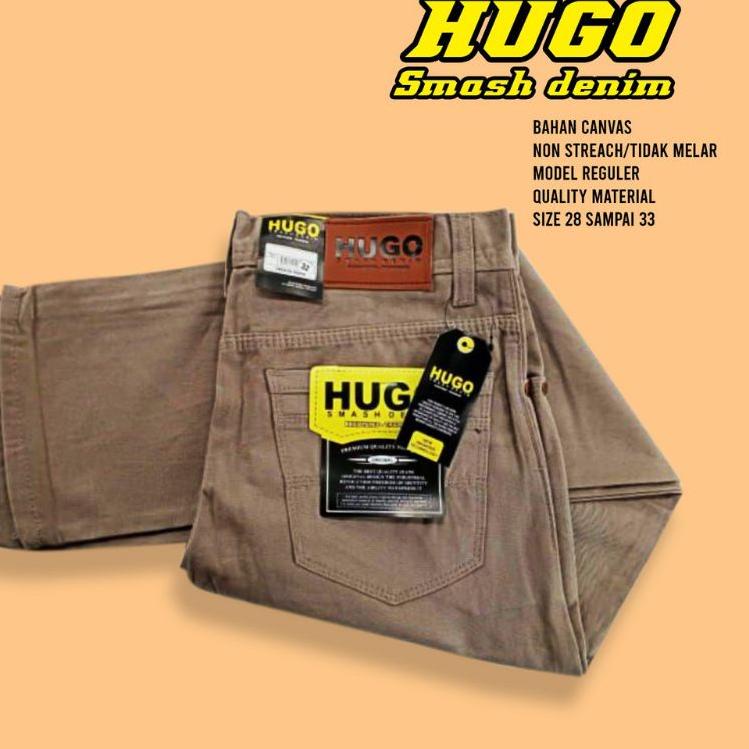 ➴ celana panjang pria Kanvas Hugo/celana panjang pria /bahan kanvas ✤