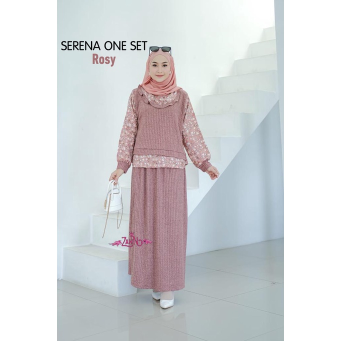 Serena One Set ORI ZAHIN Bahan Knit Mix Shakila