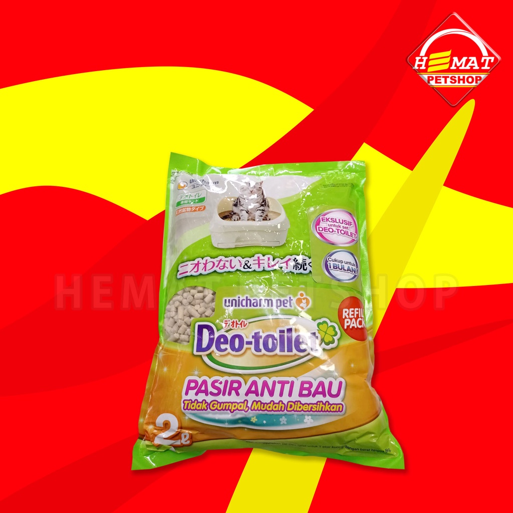 Pasir Kucing Cat Litter Unicharm Deo Toilet Anti bau 2 Litter