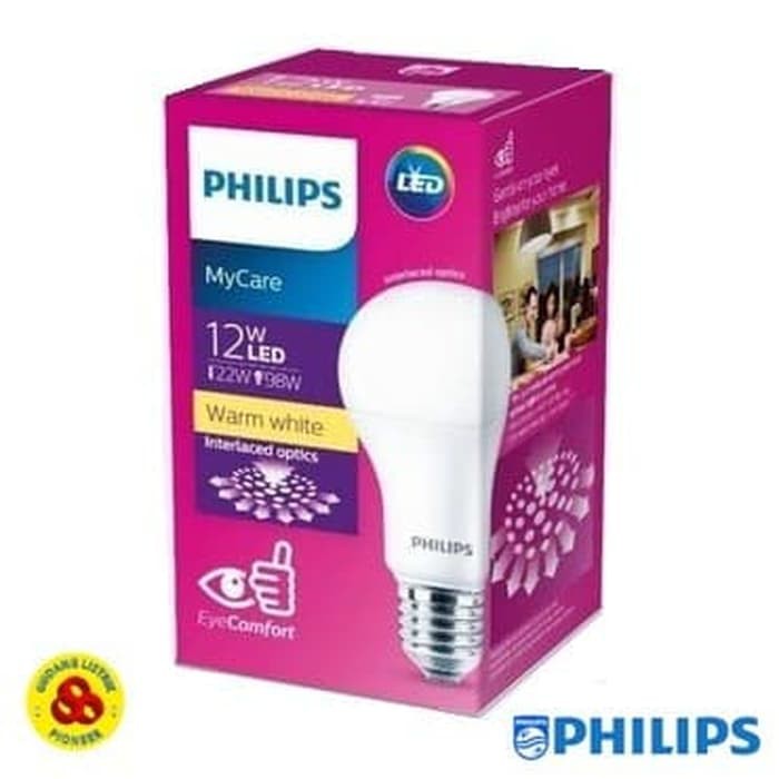 PHILIPS Lampu LED MyCare 12W Kuning Bohlam LED Bulb My Care 12 Watt WW