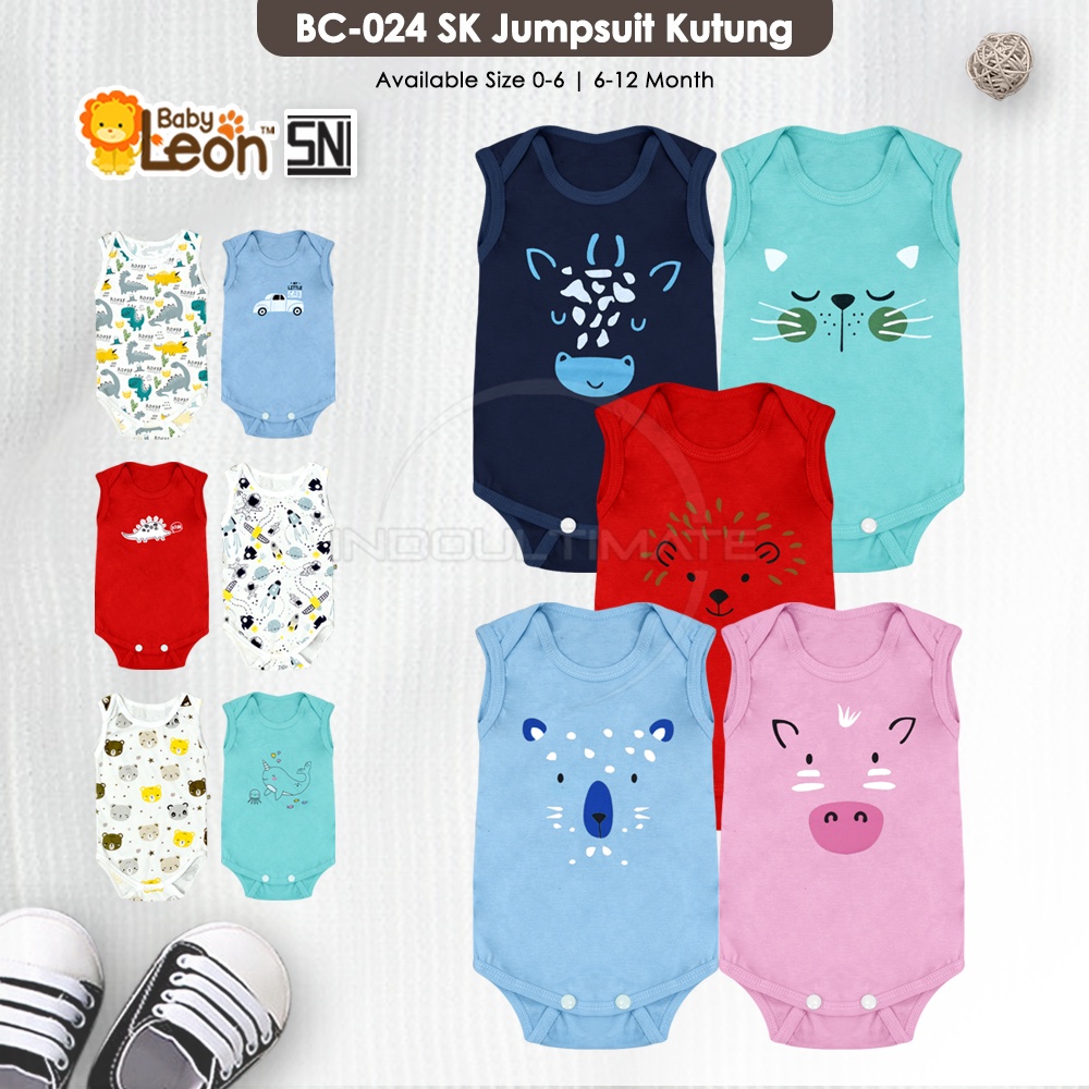 1pc Jumper Bayi Lengan Kutung COTTON BABY LEON Jumpsuit Anak Bayi Balita BodySuit Baju Bayi BC-024SK