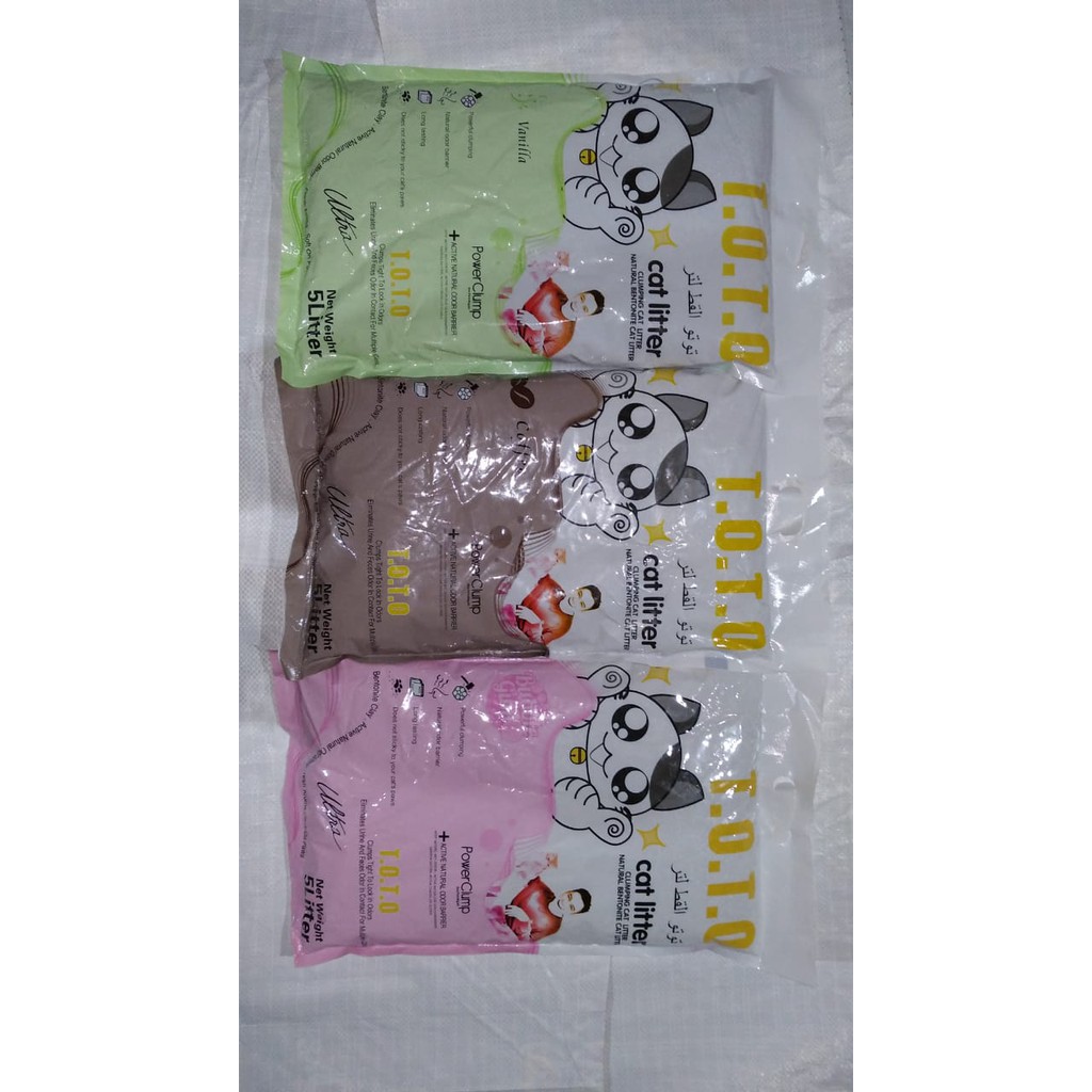 Pasir Kucing Merk TOTO 5 Liter - Gumpal Wangi