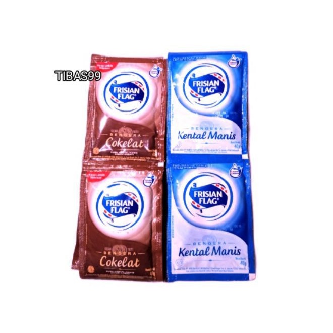 

Susu Bendera frisian flag Putih/Coklat Sachet isi 6pcs