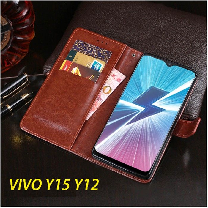 VIVO Y12 Y15 Y17 Flip Cover Wallet Leather Case