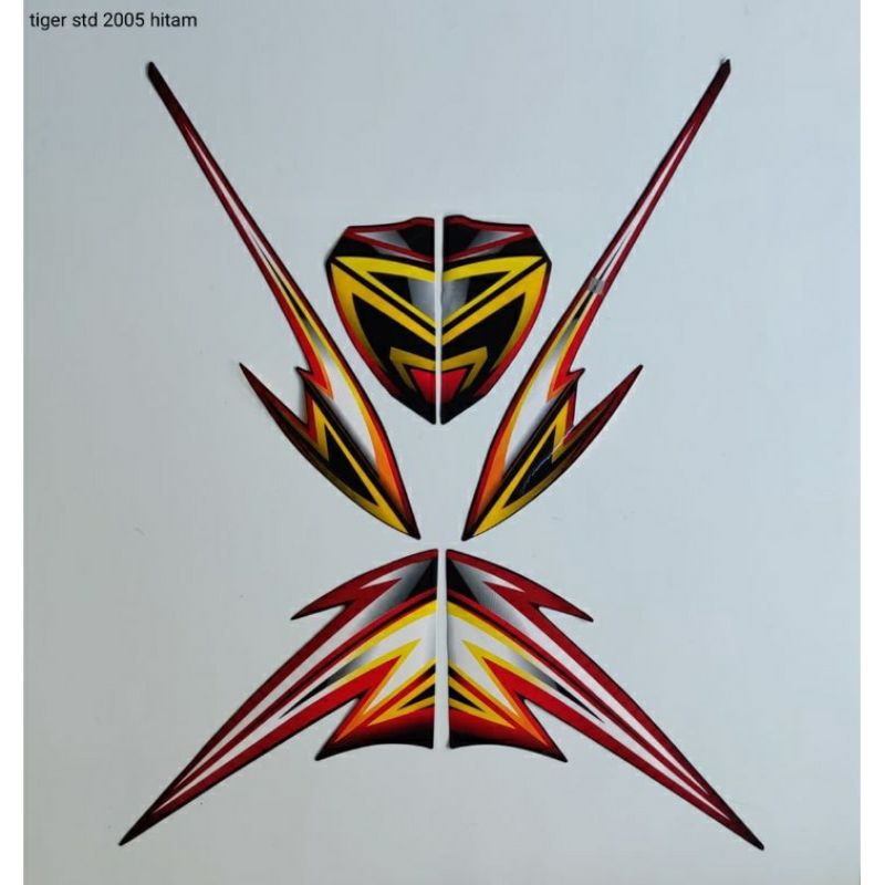 STRIPING TIGER STANDART 2005 MERAH, striping honda tiger tahun 2005 merah hitam terbaik