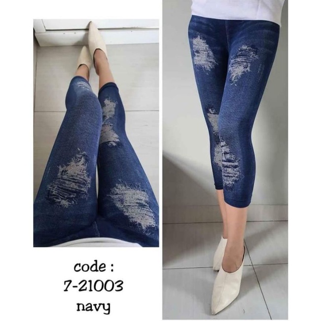 LEGGING IMPORT 7/8 MOTIF JEANS SOBEK LEGGING IMPORT WANITA LEGGING SENAM LEGGING IMPORT JUMBO