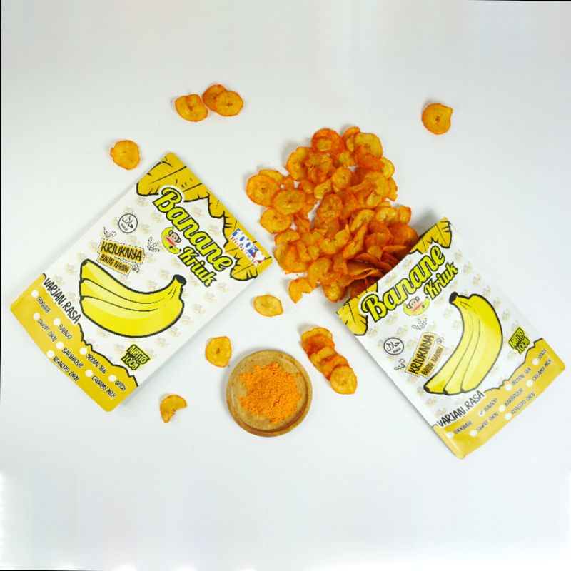 

Cemilan Snack Jajanan Keripik Pisang Banane Kriuk - Balado