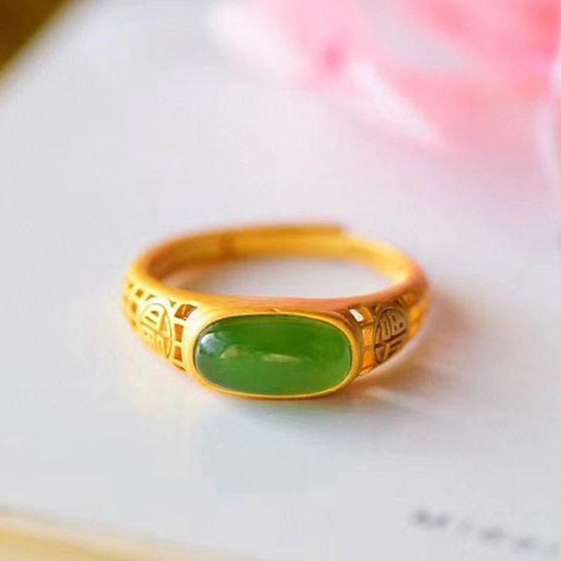 Cincin Pasangan Lapis Emas Gaya Vietnam Untuk Pria / Wanita