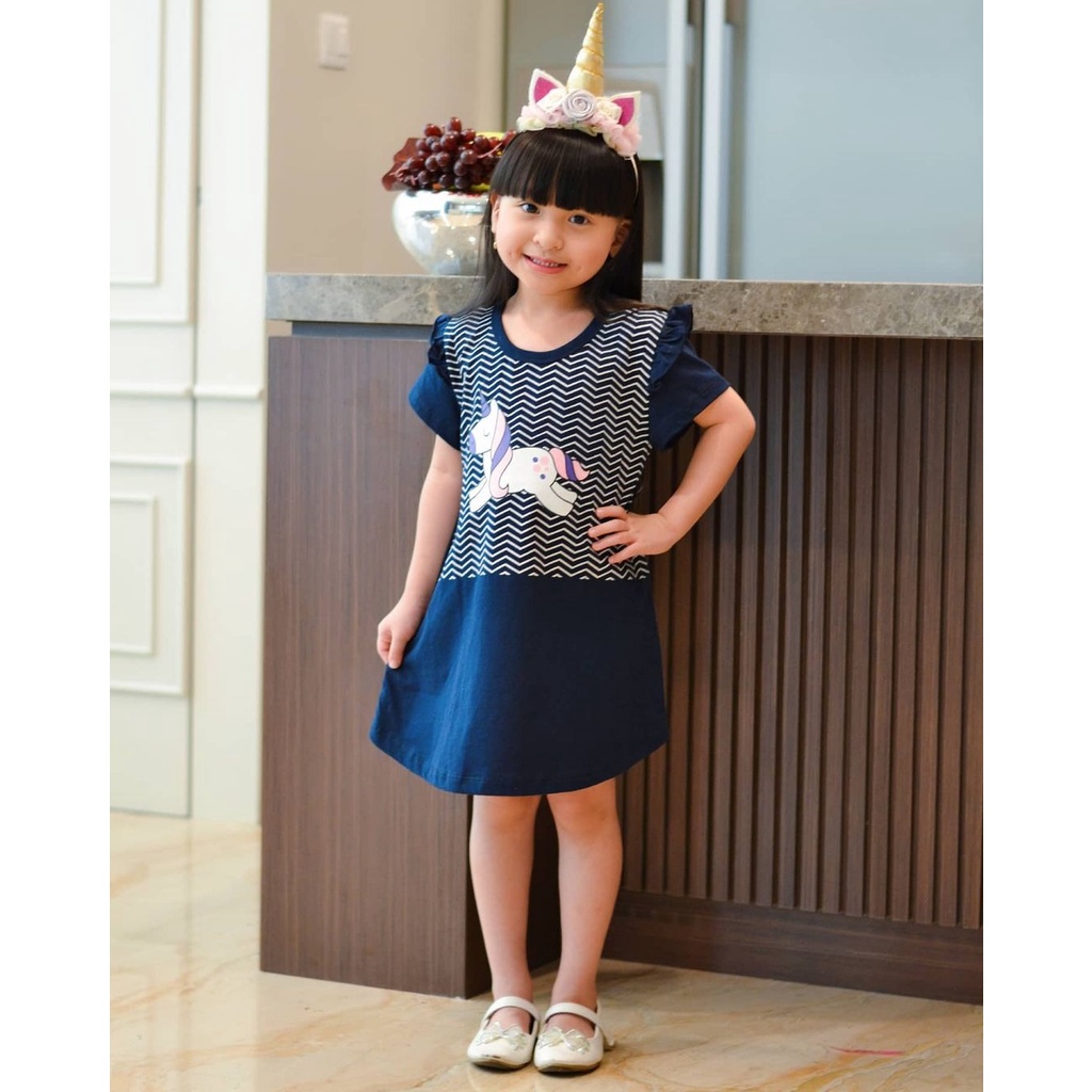 DRESS ANAK PEREMPUAN PREMIUM RUFFLE USIA 2-8 TAHUN