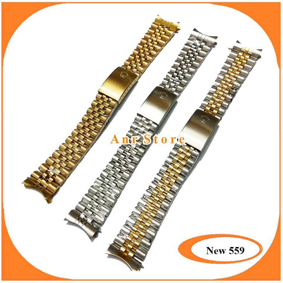 Tali Jam Tangan Rantai Rolex Datejust Pria 20 mm Rantai Stainless Steel