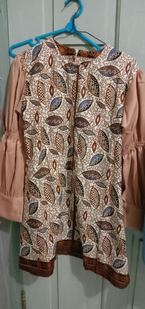 Batik Tunik Shibori Jumputan Terbaru All Size 106cm / Hrb026 Yelbor Navbor / Biru Putih / Original..