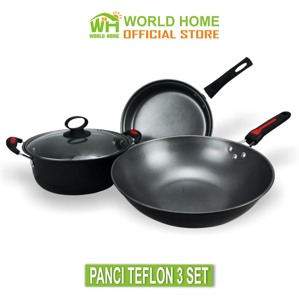 Panci Teflon Set Wajan Penggorengan Teflon Set isi 3 Pcs Panci Teflon 3 Set TG-5