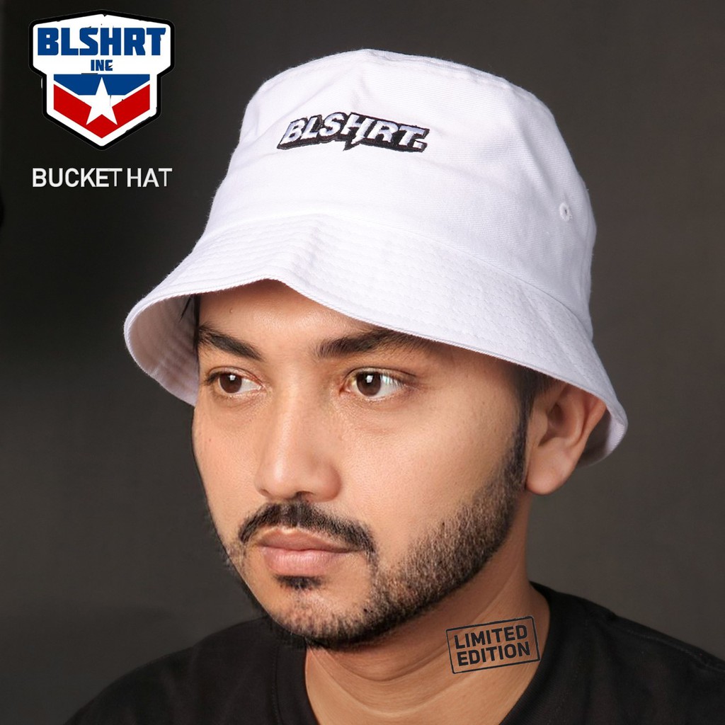 TOPI BUCKET HAT / TOPI TRAVELLING / TOPI DISTRO PRIA WANITA WARNA PUTIH