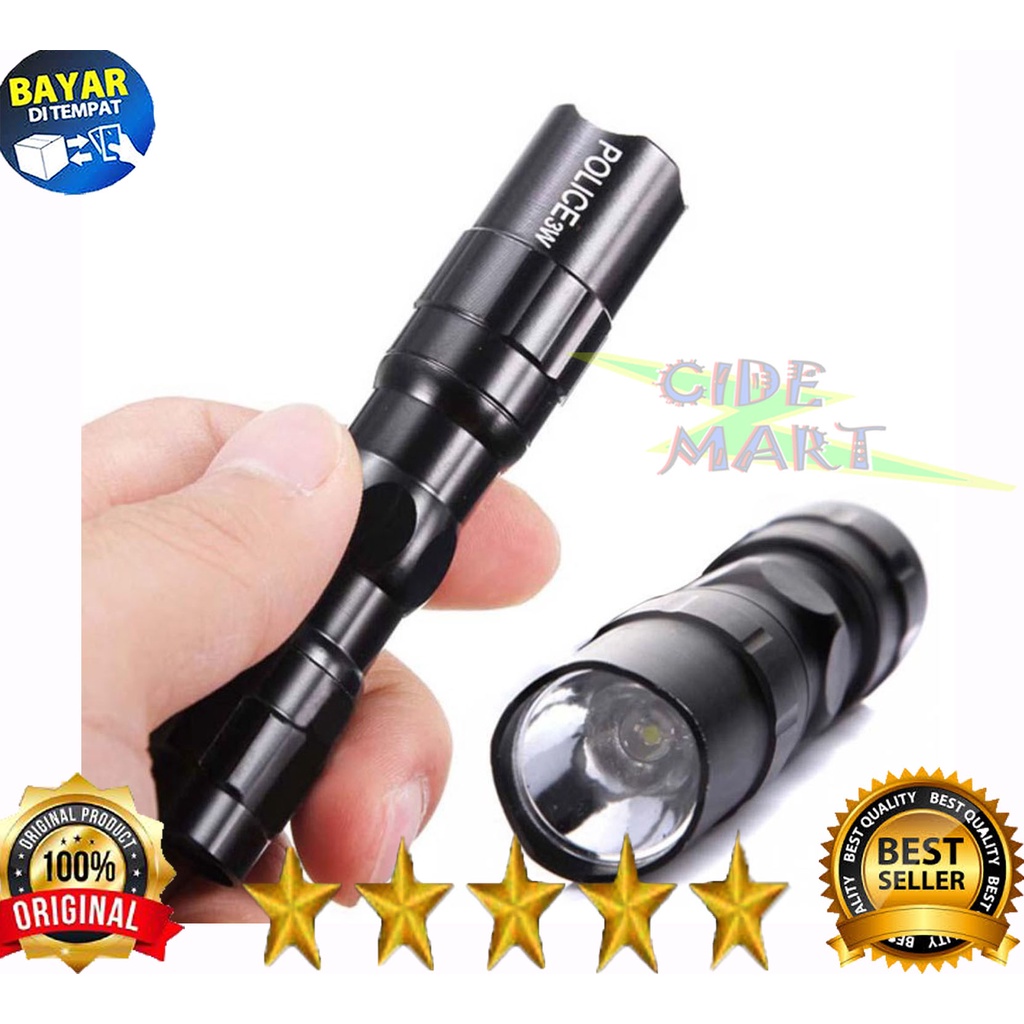 senter mini swat police 3 watt SENTER POLICE 3W Waterproof Flashlight Lamp Swatt