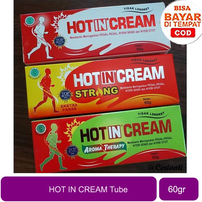 [TUBE] [60GR] [BPOM] HOT IN CREAM TUBE 60g HOTIN ORIGINAL | STRONG | AROMA THERAPHY | KRIM NYERI SENDI | NYERI OTOT_Cerianti